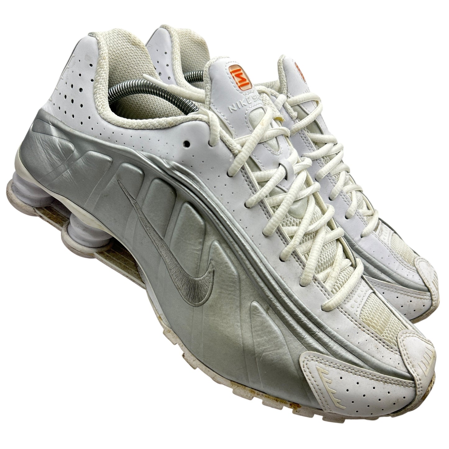 Nike White Metallic Shox R4 (UK 11)