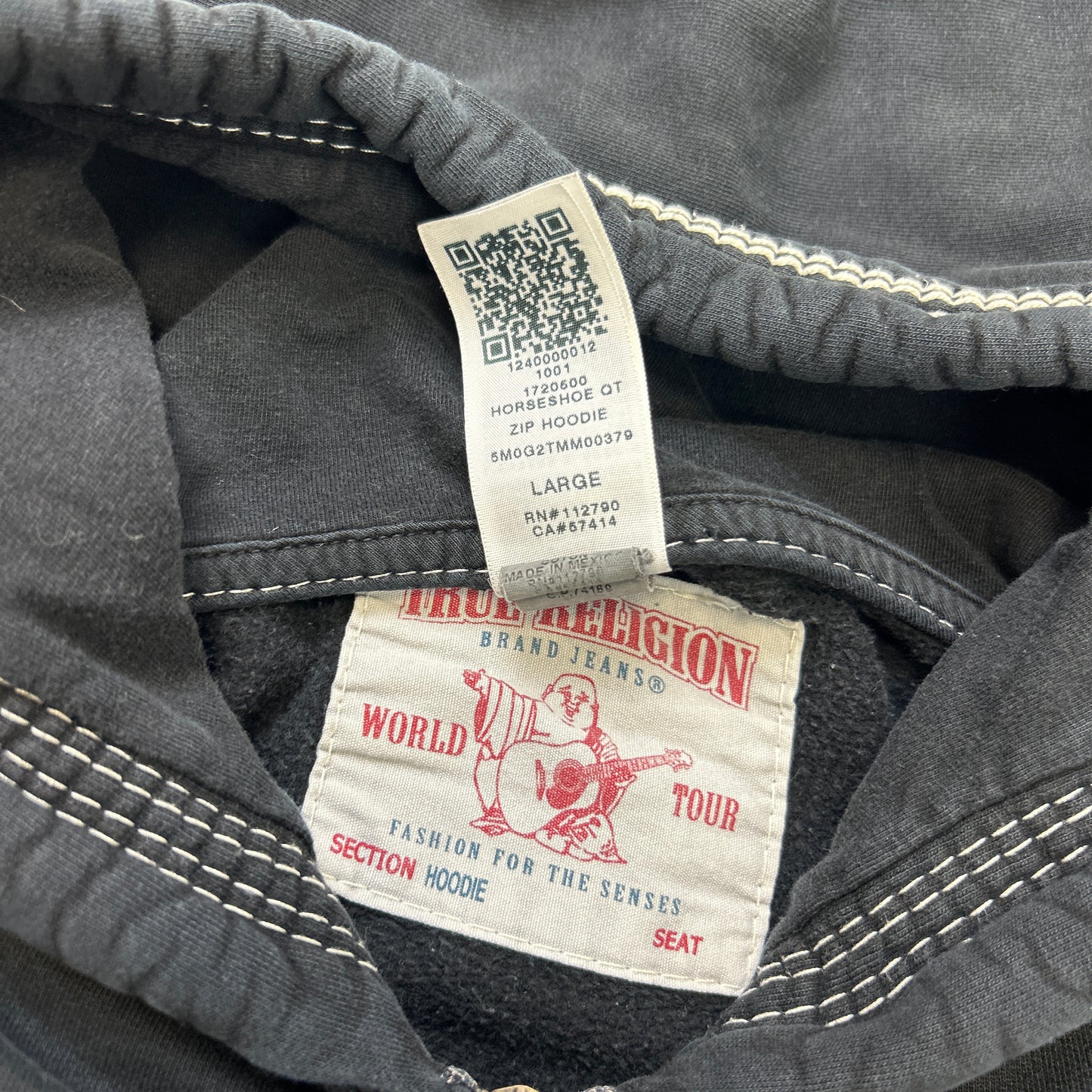 True Religion Big Stitch Hoodie (L)