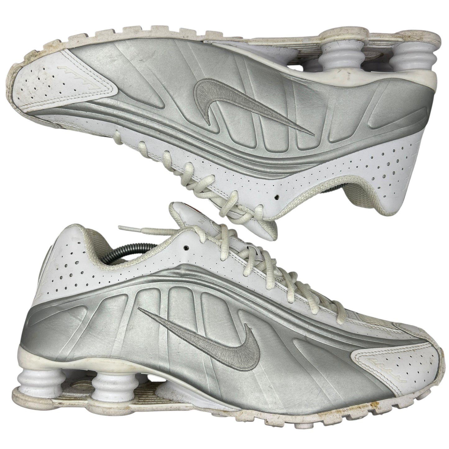 Nike White Metallic Shox R4 (UK 11)