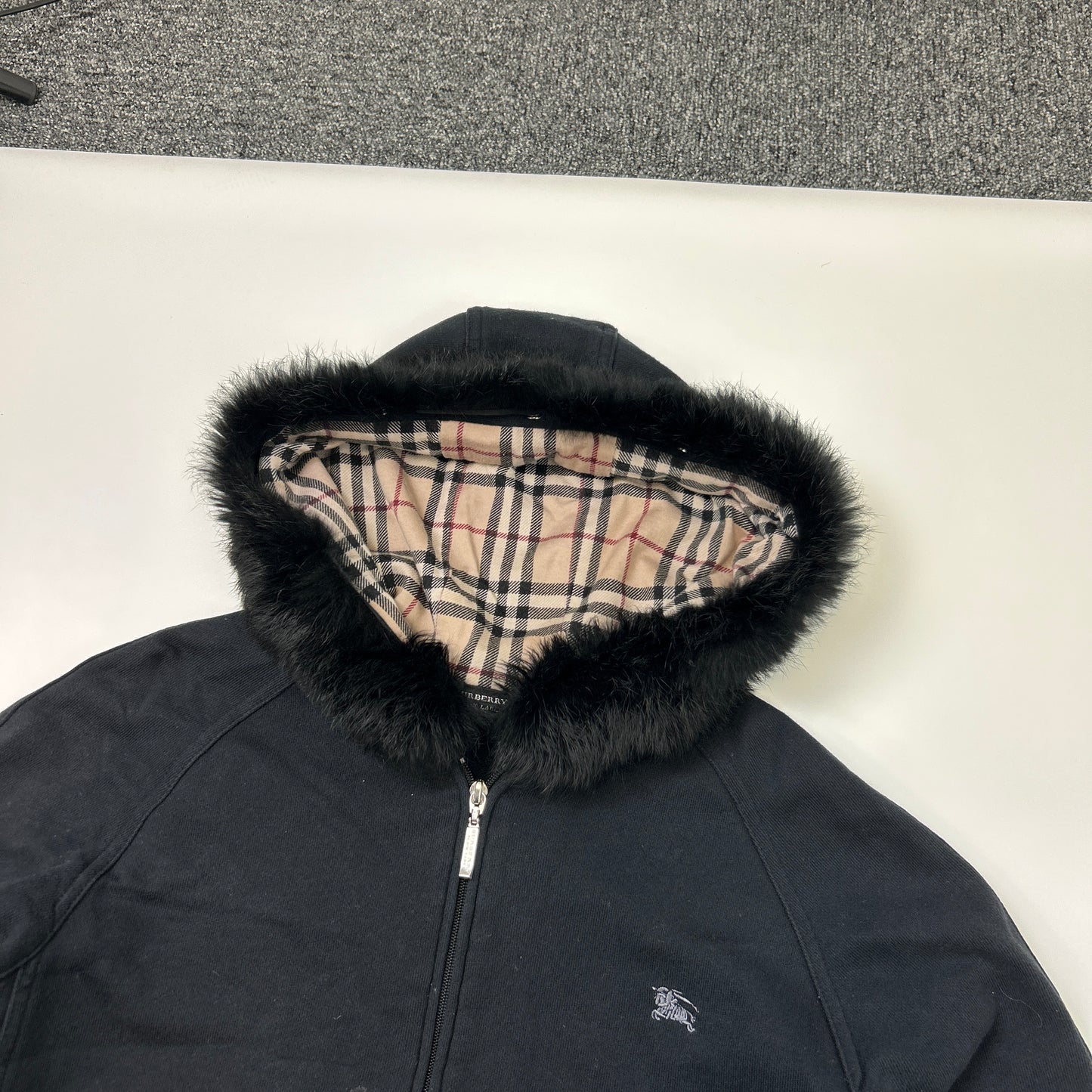 Burberry Fur Hoodie (S)